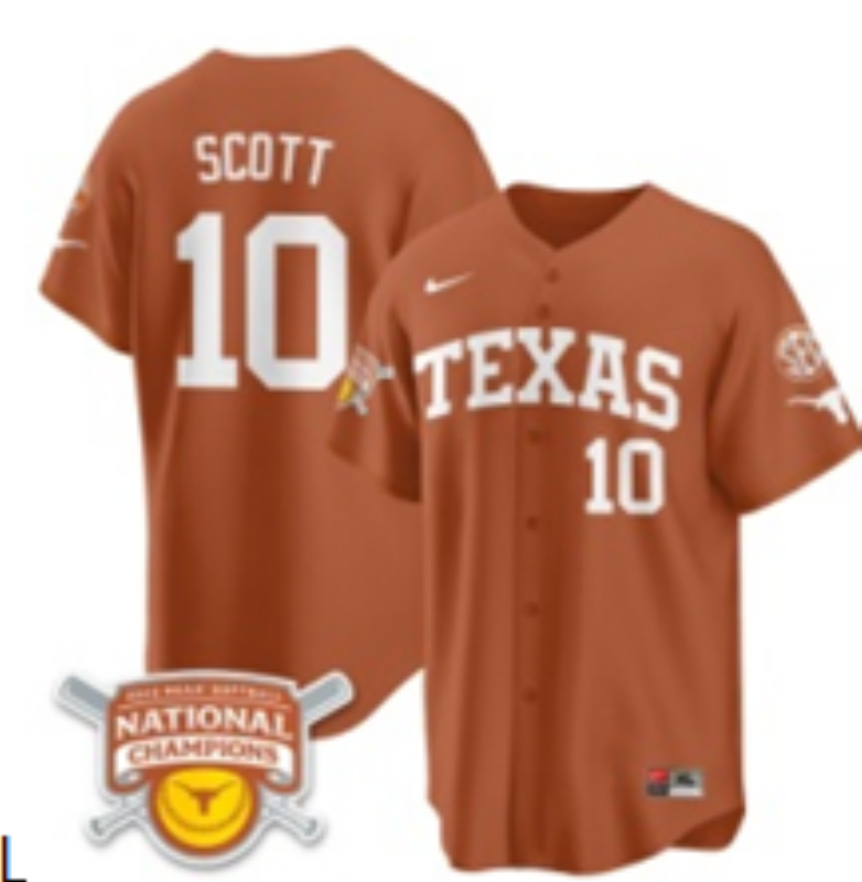 Men Texas Longhorns #10 Scott brown Nike joint Name NCAA 2025 Jersey style 7
